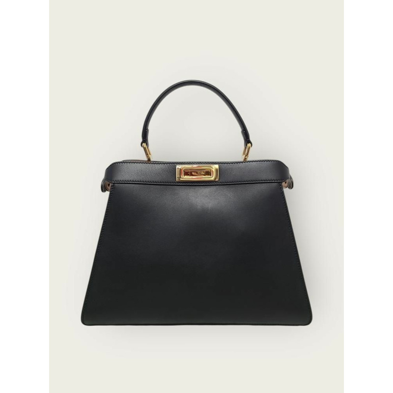 【包稅】FENDI Rose Black Calped Leather Peekaboo ISeeU Medium-4