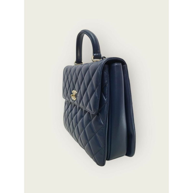 【包稅】CHANEL 海軍藍香檳金羊皮 Trendy CC 大號手提包 19 系列-2
