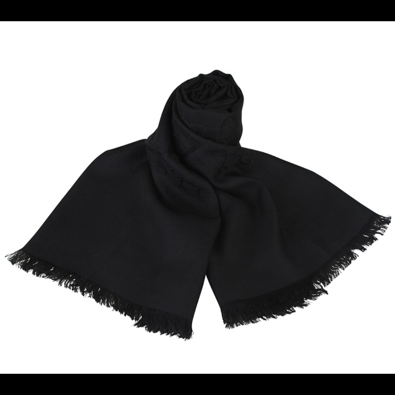 Gucci 黑色羊毛圍巾-0