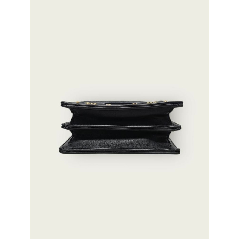 【包稅】DIOR 深海軍藍金色鉚釘立體模型豎立迷你鏈條斜背包-5