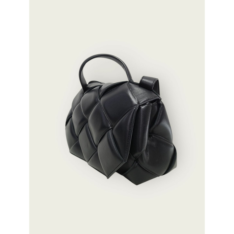 【包稅】BOTTEGA VENETA 黑色編織手提肩背包-1
