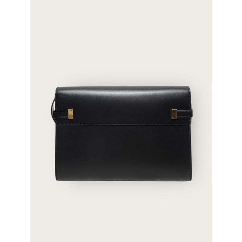 【包稅】SAINT LAURENT 黑色金色曼哈頓中號 Inbox 單肩包-5