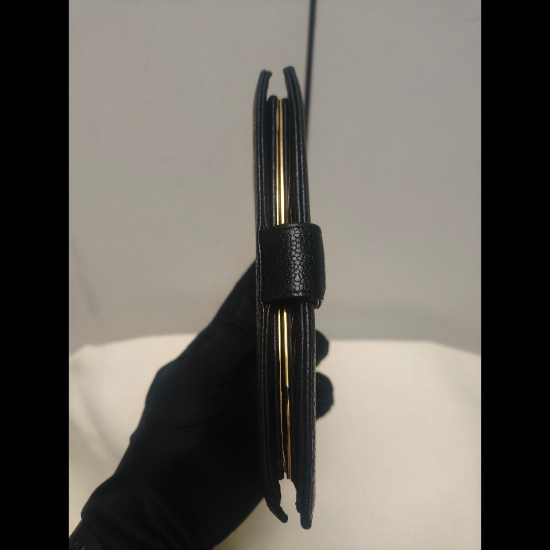 ‼️年前限時特賣‼️（原10800）至1/25⏰㊣✨CHANEL✨香奈兒 小香 雙C 雷標 黑色 魚子醬 皮革 拼色 長夾 皮夾 錢包/二手精品/二手皮夾/保證正品-5