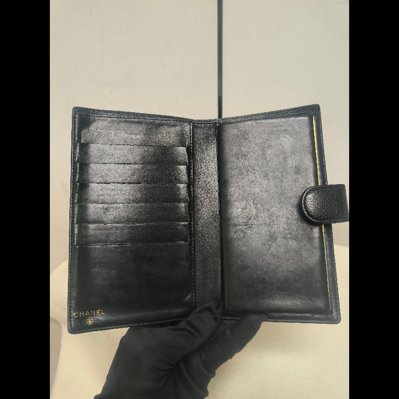 ‼️年前限時特賣‼️（原10800）至1/25⏰㊣✨CHANEL✨香奈兒 小香 雙C 雷標 黑色 魚子醬 皮革 拼色 長夾 皮夾 錢包/二手精品/二手皮夾/保證正品-26