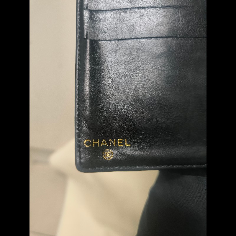 ‼️年前限時特賣‼️（原10800）至1/25⏰㊣✨CHANEL✨香奈兒 小香 雙C 雷標 黑色 魚子醬 皮革 拼色 長夾 皮夾 錢包/二手精品/二手皮夾/保證正品-27