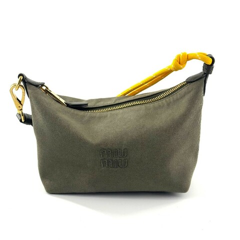 Miu miu綠色帆布飯盒包