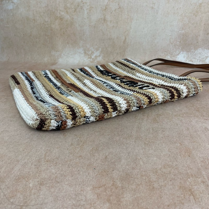 Miu miu 豎版美拉德色系條紋編織tote托特包 手提包-3