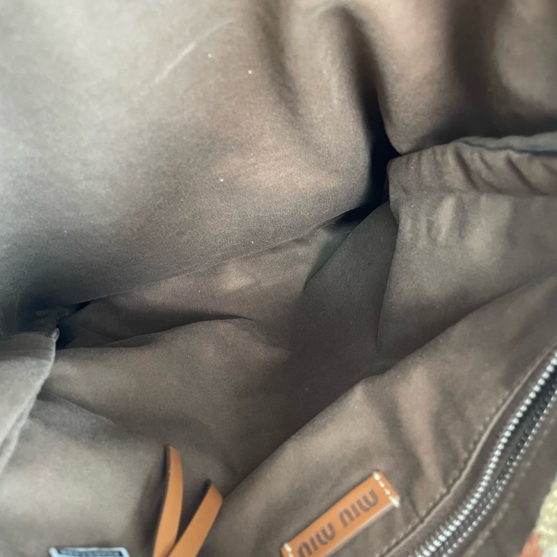 Miu miu 豎版美拉德色系條紋編織tote托特包 手提包-7