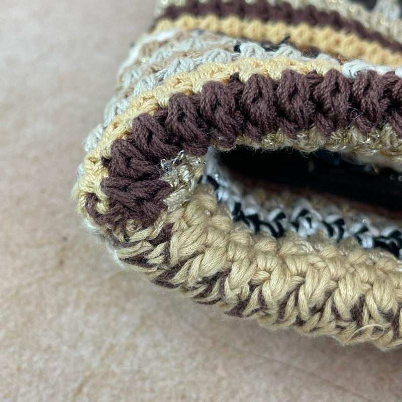 Miu miu 豎版美拉德色系條紋編織tote托特包 手提包-15