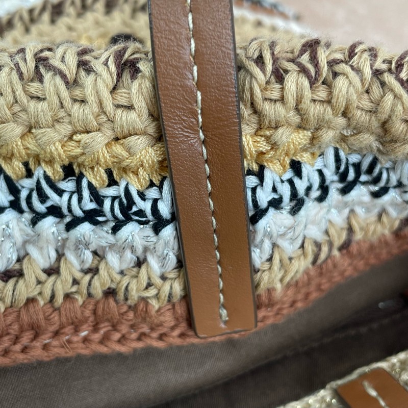 Miu miu 豎版美拉德色系條紋編織tote托特包 手提包-17