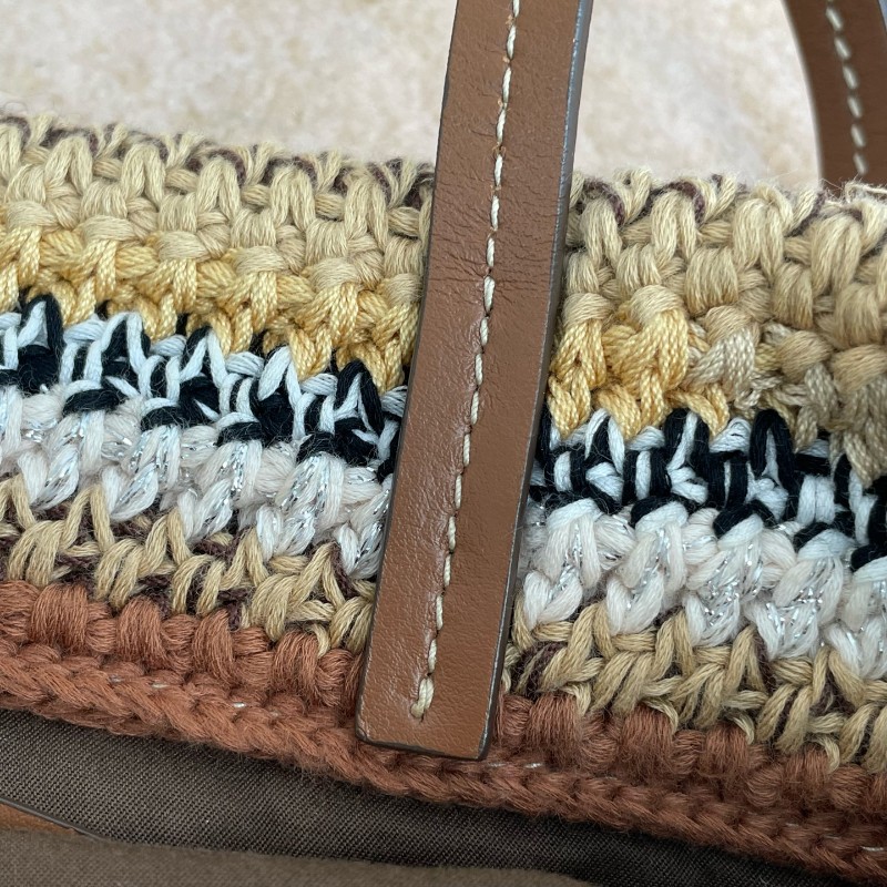 Miu miu 豎版美拉德色系條紋編織tote托特包 手提包-19