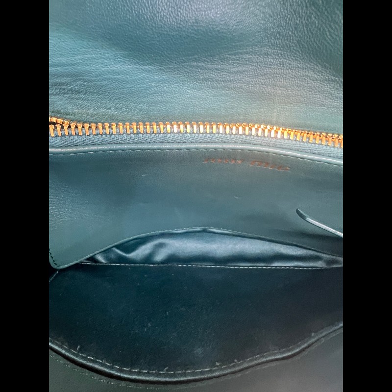 Miu Miu 藍綠色皺褶皮泡芙包-2