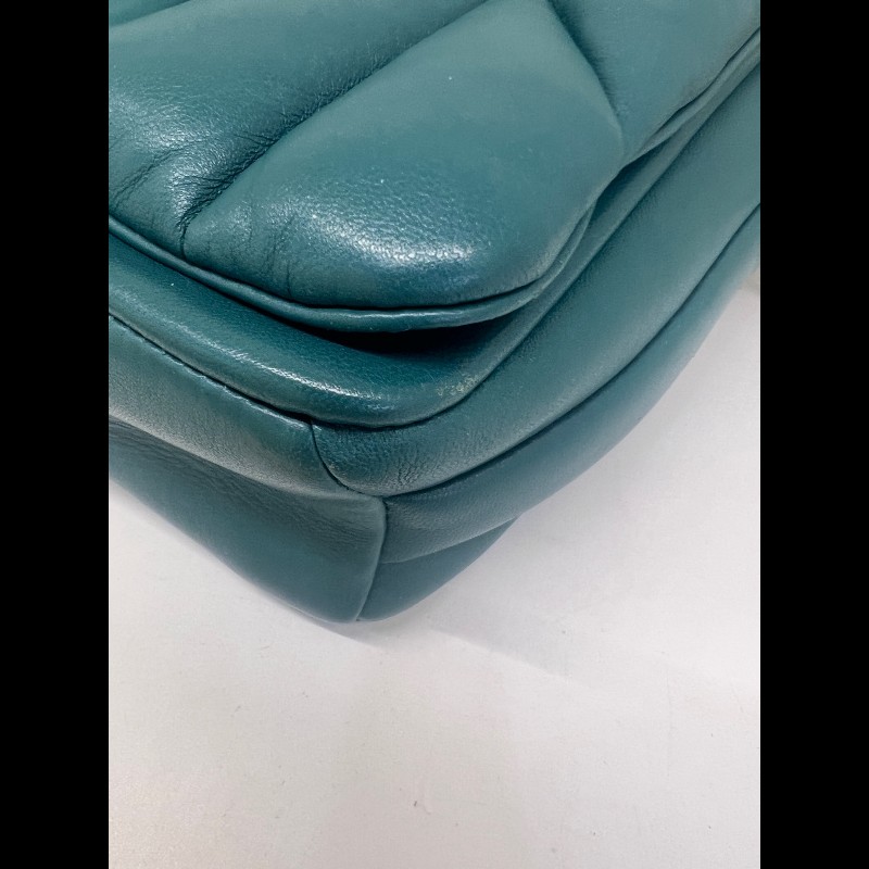 Miu Miu 藍綠色皺褶皮泡芙包-19