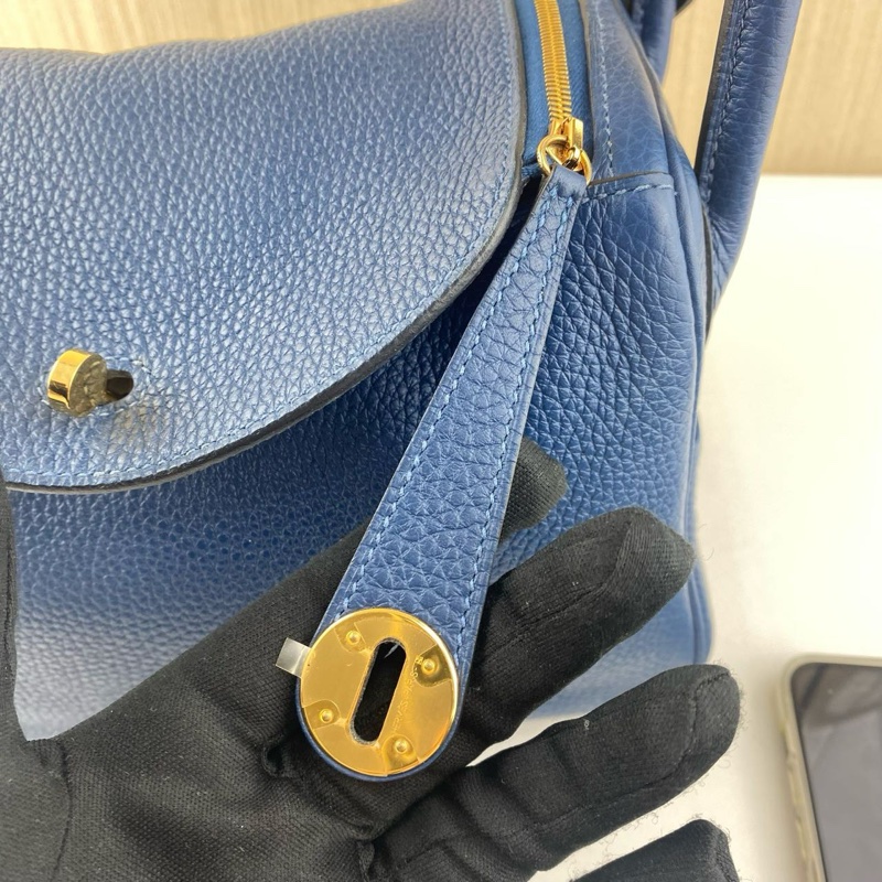 🌈Hermes💙Lindy 26💙R2瑪瑙藍金扣🌈99新🌟TC皮🌟愛馬仕🌟-2