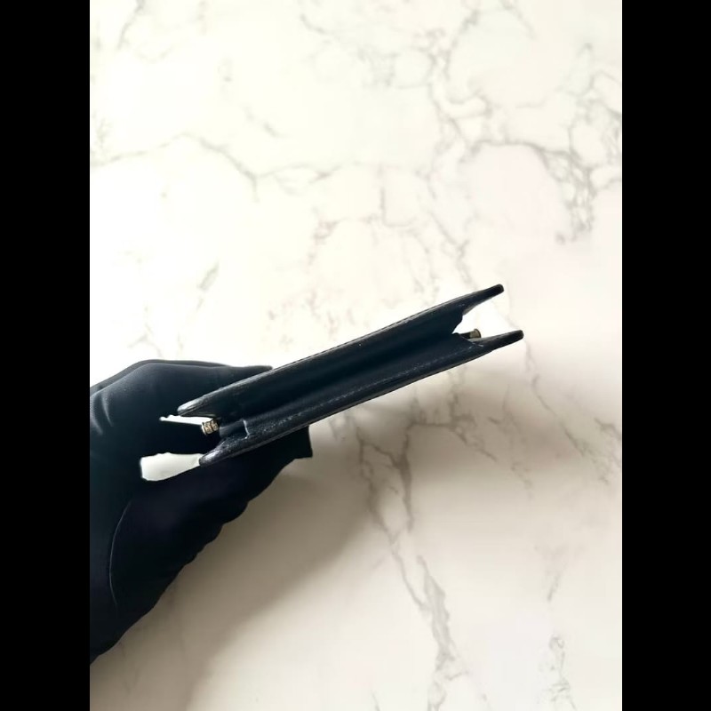 【LA LUNE】古董包 Celine黑藍灰老花口金錢包 零錢包 收納包 中古包 二手包-5