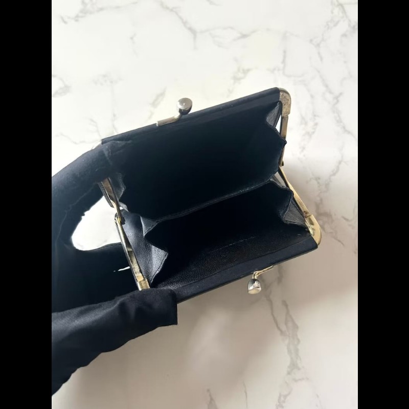 【LA LUNE】古董包 Celine黑藍灰老花口金錢包 零錢包 收納包 中古包 二手包-6