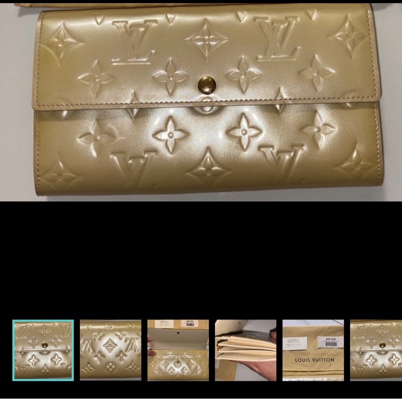 【出售】二手美品 Louis Vuitton Sarah 漆皮長夾｜M91466｜香檳米金-0