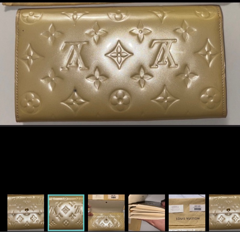 【出售】二手美品 Louis Vuitton Sarah 漆皮長夾｜M91466｜香檳米金-1