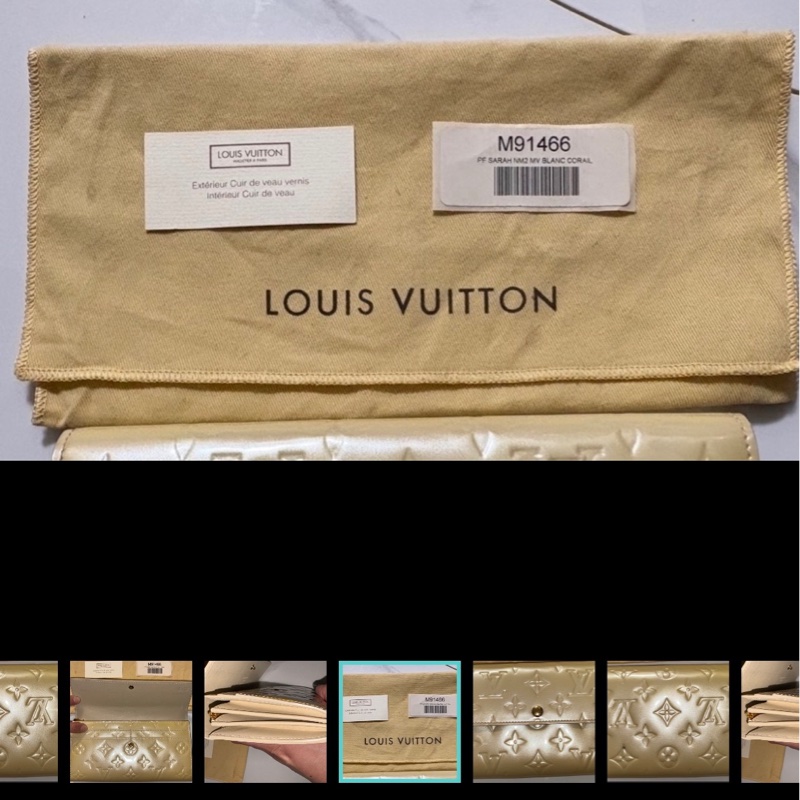 【出售】二手美品 Louis Vuitton Sarah 漆皮長夾｜M91466｜香檳米金-4