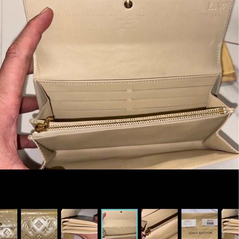 【出售】二手美品 Louis Vuitton Sarah 漆皮長夾｜M91466｜香檳米金-5