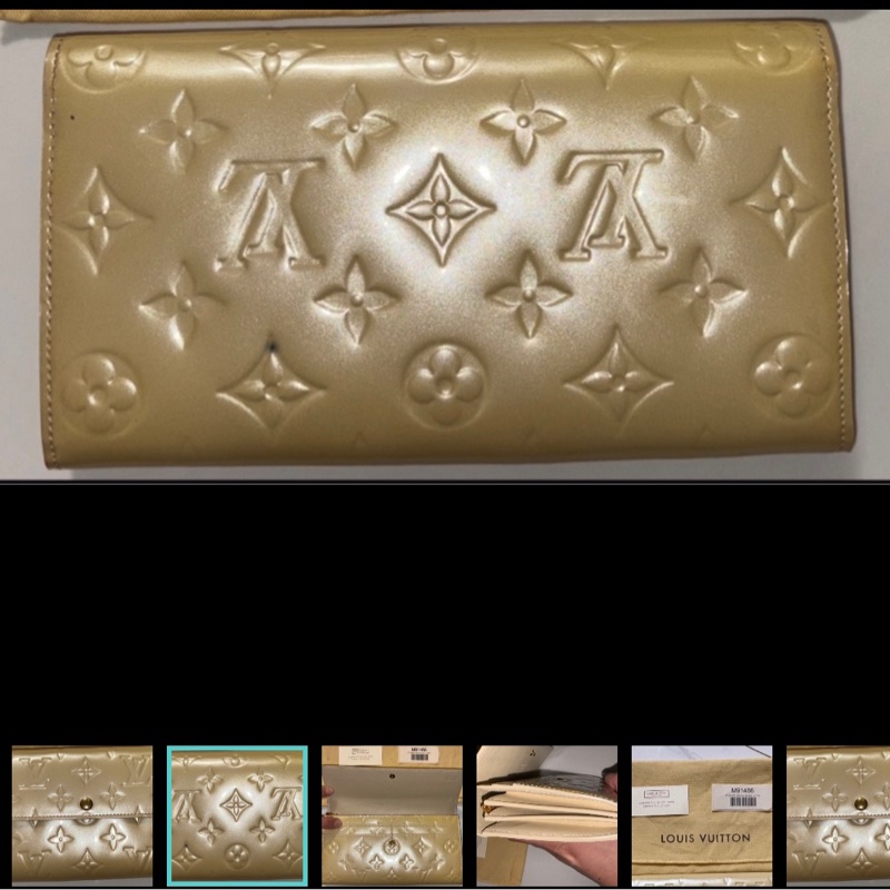 【出售】二手美品 Louis Vuitton Sarah 漆皮長夾｜M91466｜香檳米金-16