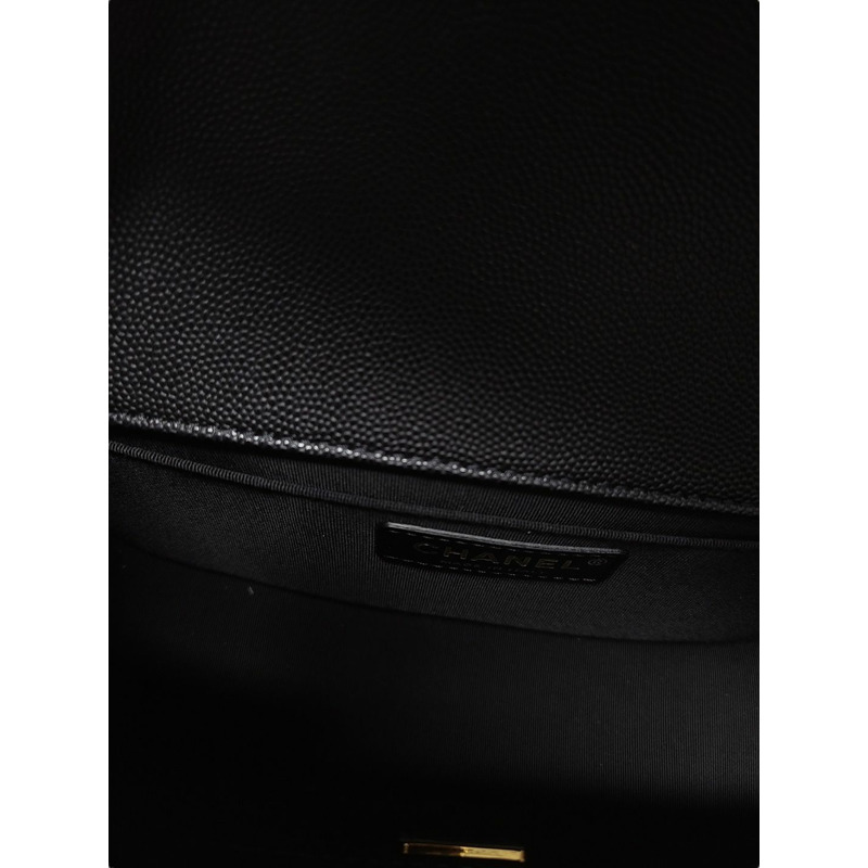 【包稅】CHANEL 黑魚子醬金男孩包中型薯片-3