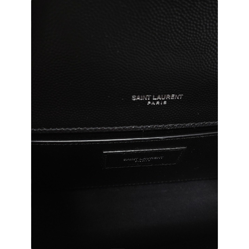 【包稅】SAINT LAURENT 黑色銀色飾邊 Grande Poudre 皮革 Kate 小號包-3