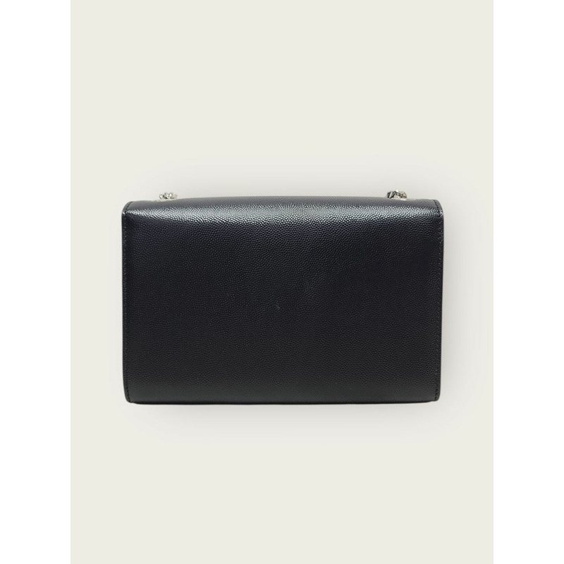 【包稅】SAINT LAURENT 黑色銀色飾邊 Grande Poudre 皮革 Kate 小號包-4