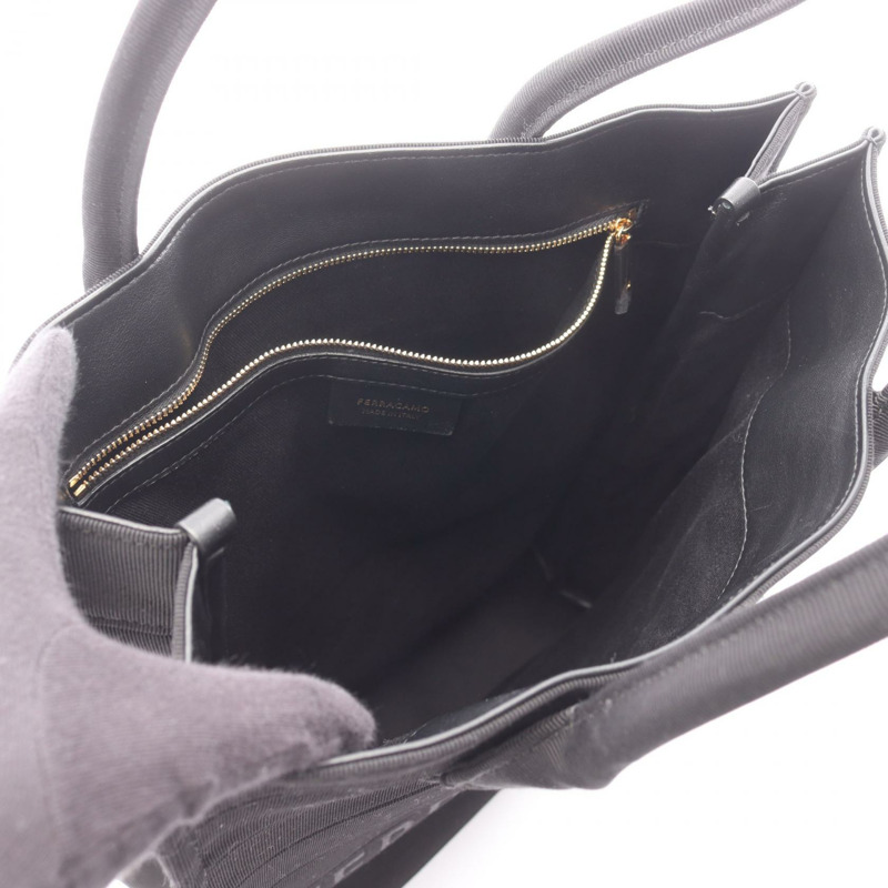 Salvatore Ferragamo 托特包 21 3986 黑色織物 二手 女士-2