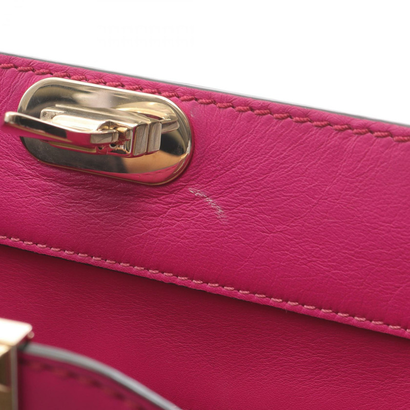 Valentino Rockstuds 鉚釘肩手提包斜背包,粉紅色皮革,二手女款-7