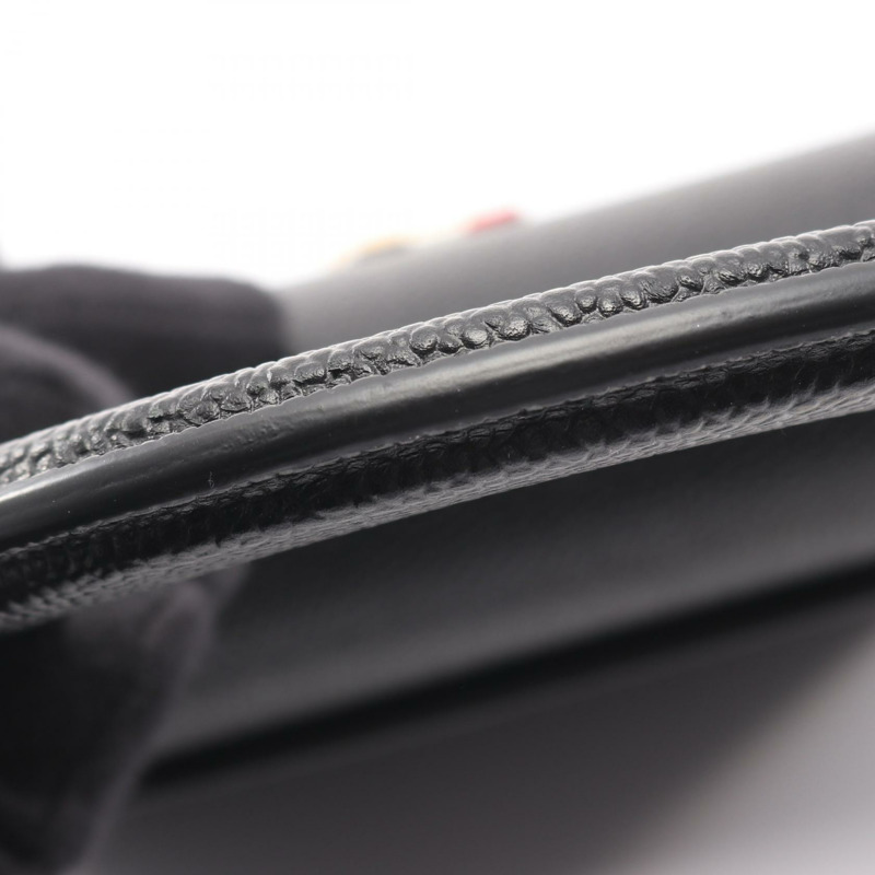 THOM BROWNE 鵝卵石紋單肩斜背包，黑色真皮，二手女款-7