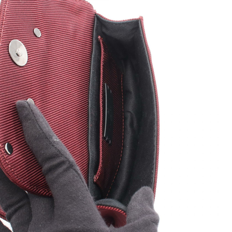 Valentino Garavani Super VEE 腰臀包帆布波爾多紅二手女款-2