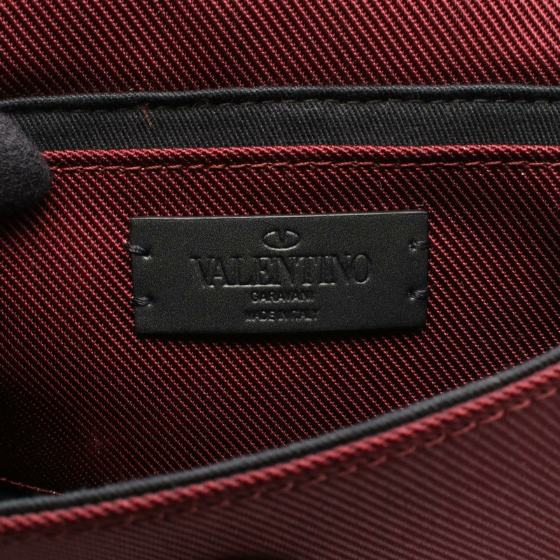 Valentino Garavani Super VEE 腰臀包帆布波爾多紅二手女款-3