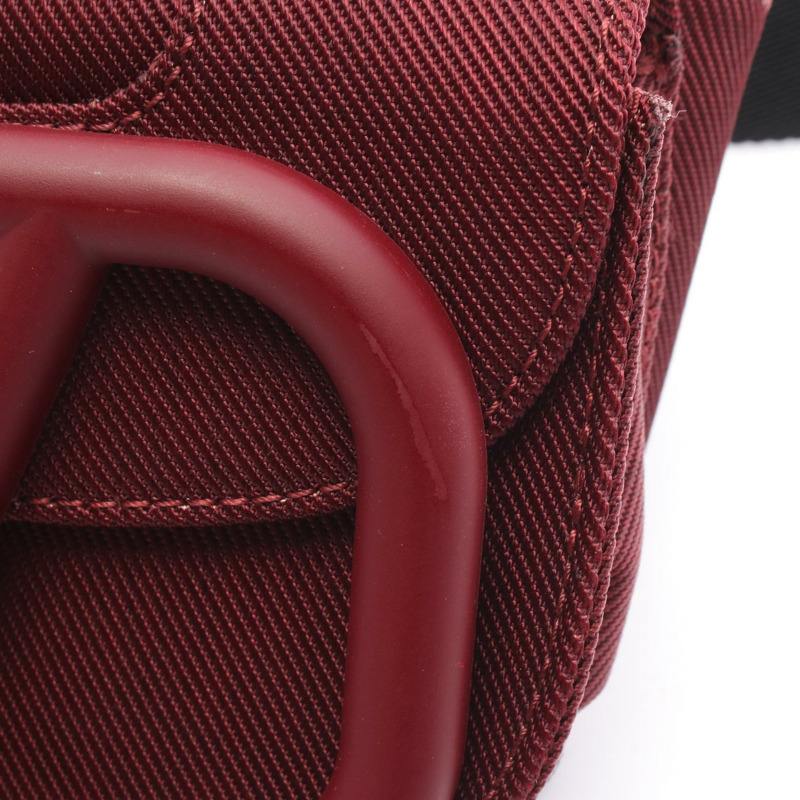Valentino Garavani Super VEE 腰臀包帆布波爾多紅二手女款-5