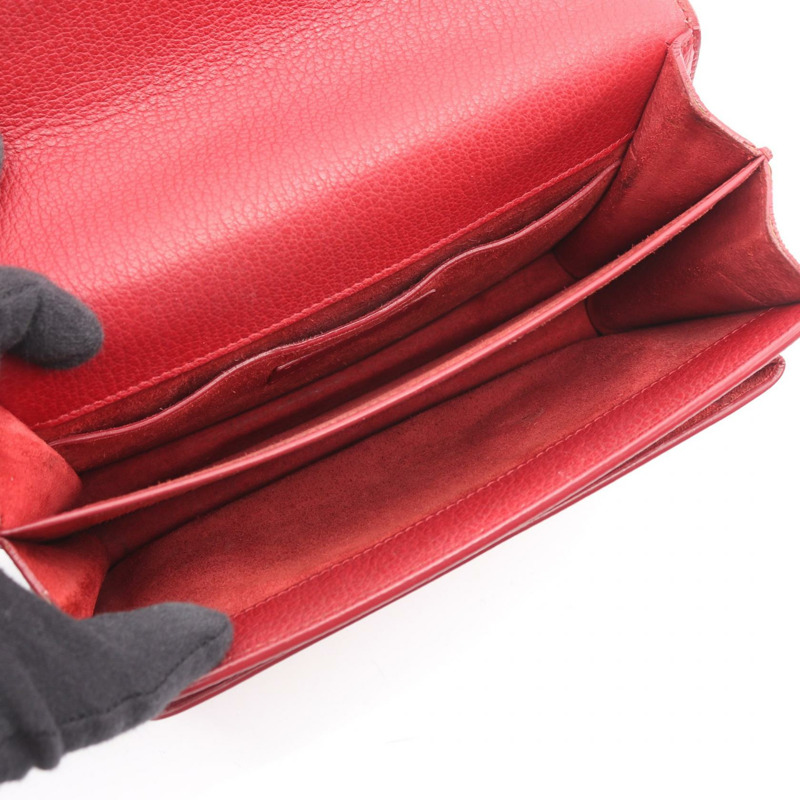 SAINT LAURENT PARIS Sunset 中單肩斜背包 464673 皮革 紅色 二手-2