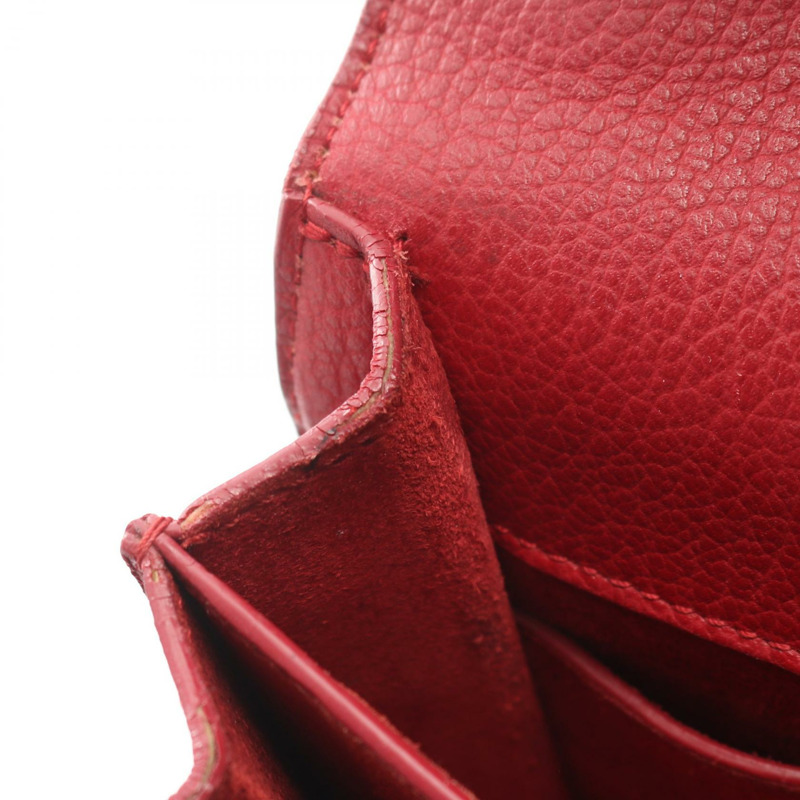 SAINT LAURENT PARIS Sunset 中單肩斜背包 464673 皮革 紅色 二手-6