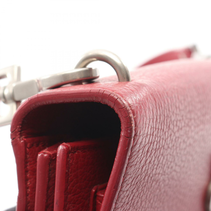 SAINT LAURENT PARIS Sunset 中單肩斜背包 464673 皮革 紅色 二手-7