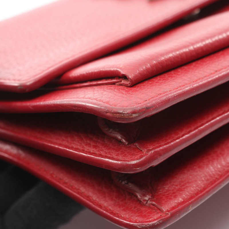 SAINT LAURENT PARIS Sunset 中單肩斜背包 464673 皮革 紅色 二手-8