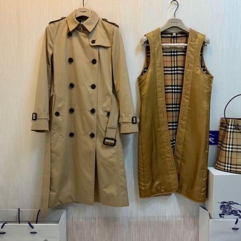 BURBERRY英國蜜色兩件式長風衣UK6