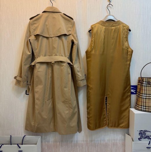 BURBERRY英國蜜色兩件式長風衣UK6-1