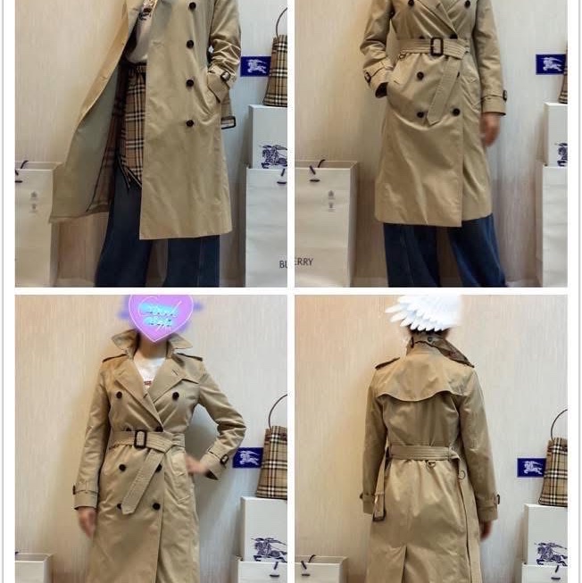 BURBERRY英國肯辛頓蜜色長風衣UK6-0