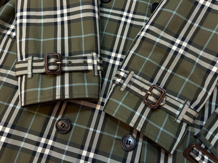 BURBERRY 英國男款橄欖綠雙穿長風衣50-5