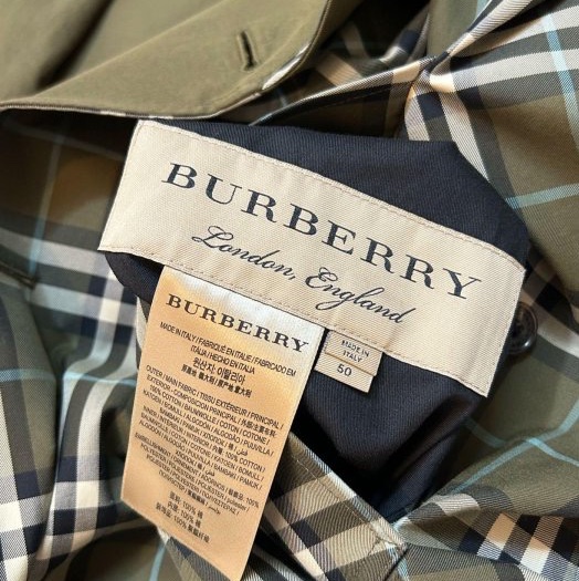 BURBERRY 英國男款橄欖綠雙穿長風衣50-9