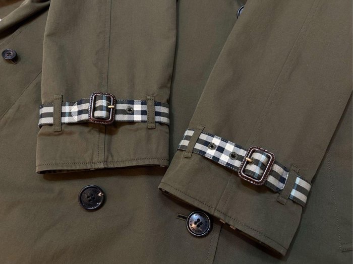 BURBERRY 英國男款橄欖綠雙穿長風衣50-13
