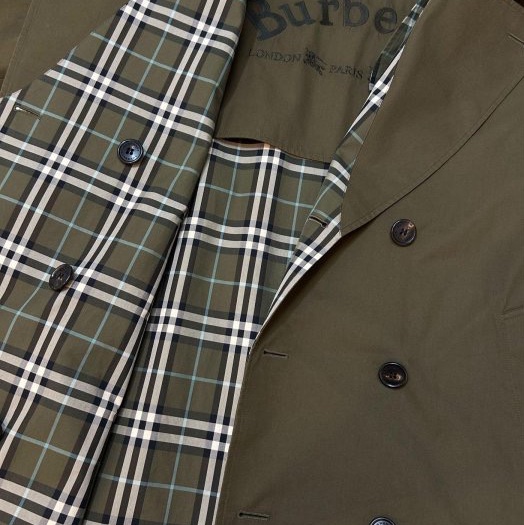 BURBERRY 英國男款橄欖綠雙穿長風衣50-14