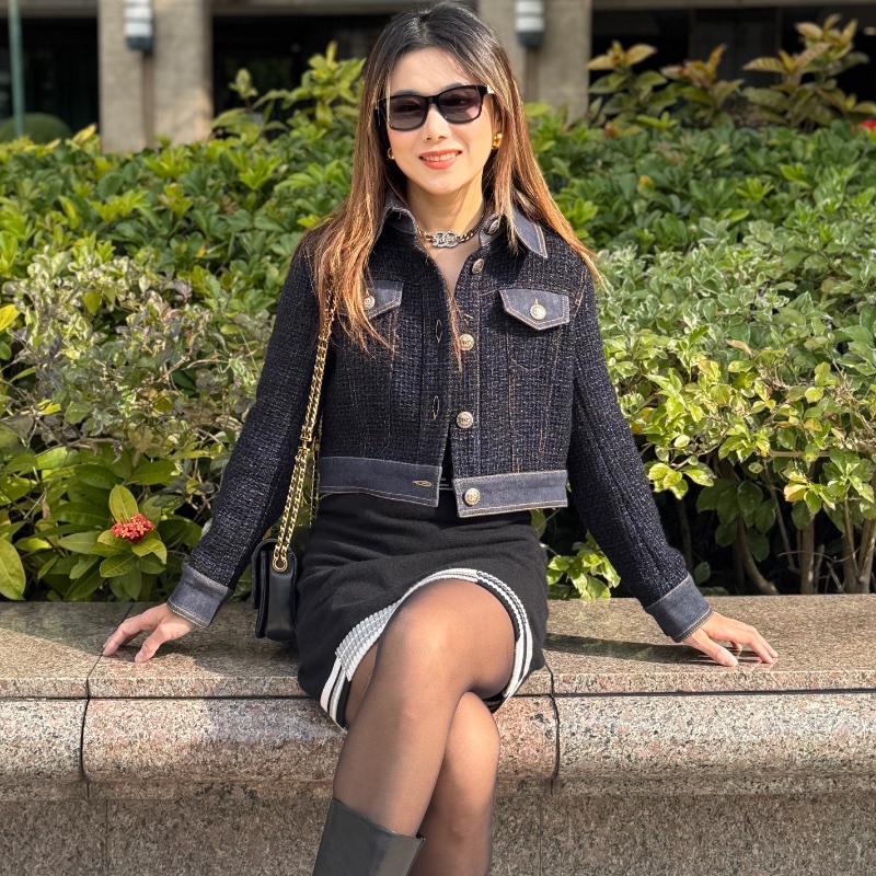 ❤️CHANEL 拼接面料 短款外套 好搭配-2