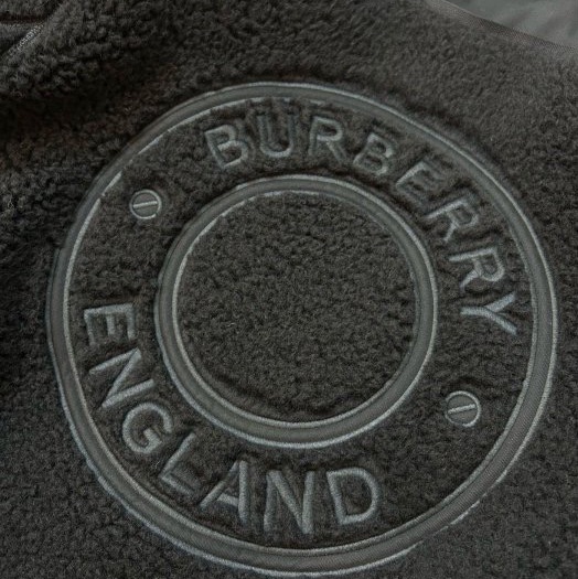 BURBERRY英國黑標黑色徽標絨頭大衣UK4-12