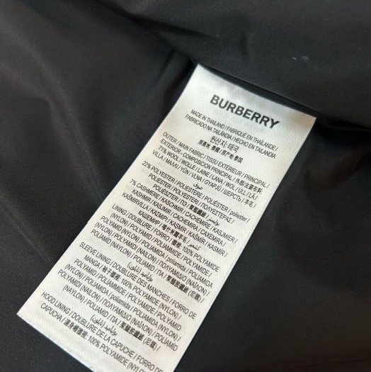 BURBERRY英國黑標黑色徽標絨頭大衣UK4-15