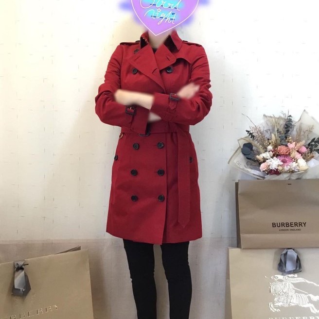 BURBERRY英國黑標Sandringham繽紛紅風衣UK6-3