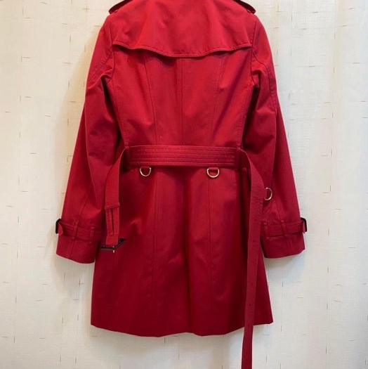 BURBERRY英國黑標Sandringham繽紛紅風衣UK6-5